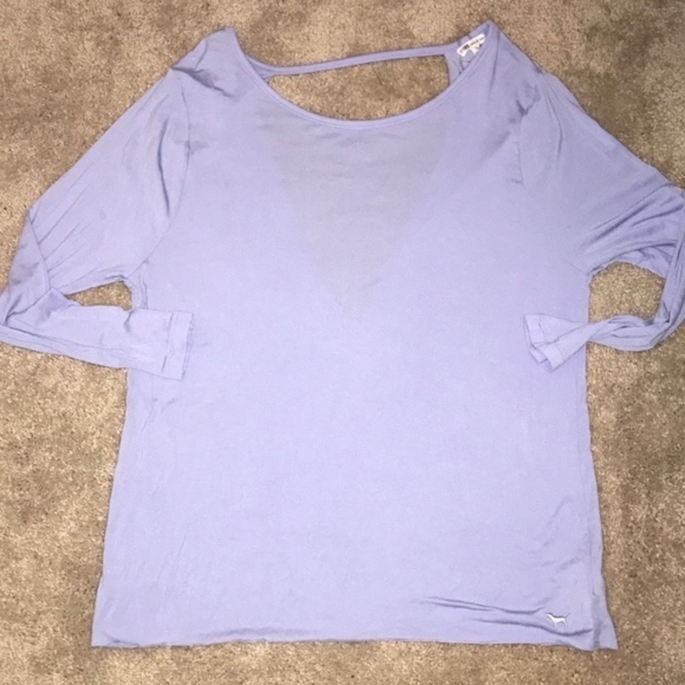 🆕 VS Pink  Open Back periwinkle Blue Long Sleeve - Picture 3 of 9